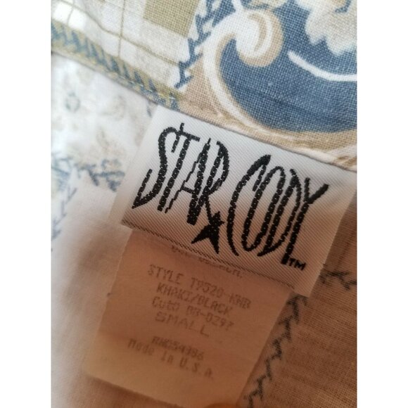 Star Cody Womens Sleeveless Button Down Top Small Patches Print Pocket Cotton - Picture 3 of 6